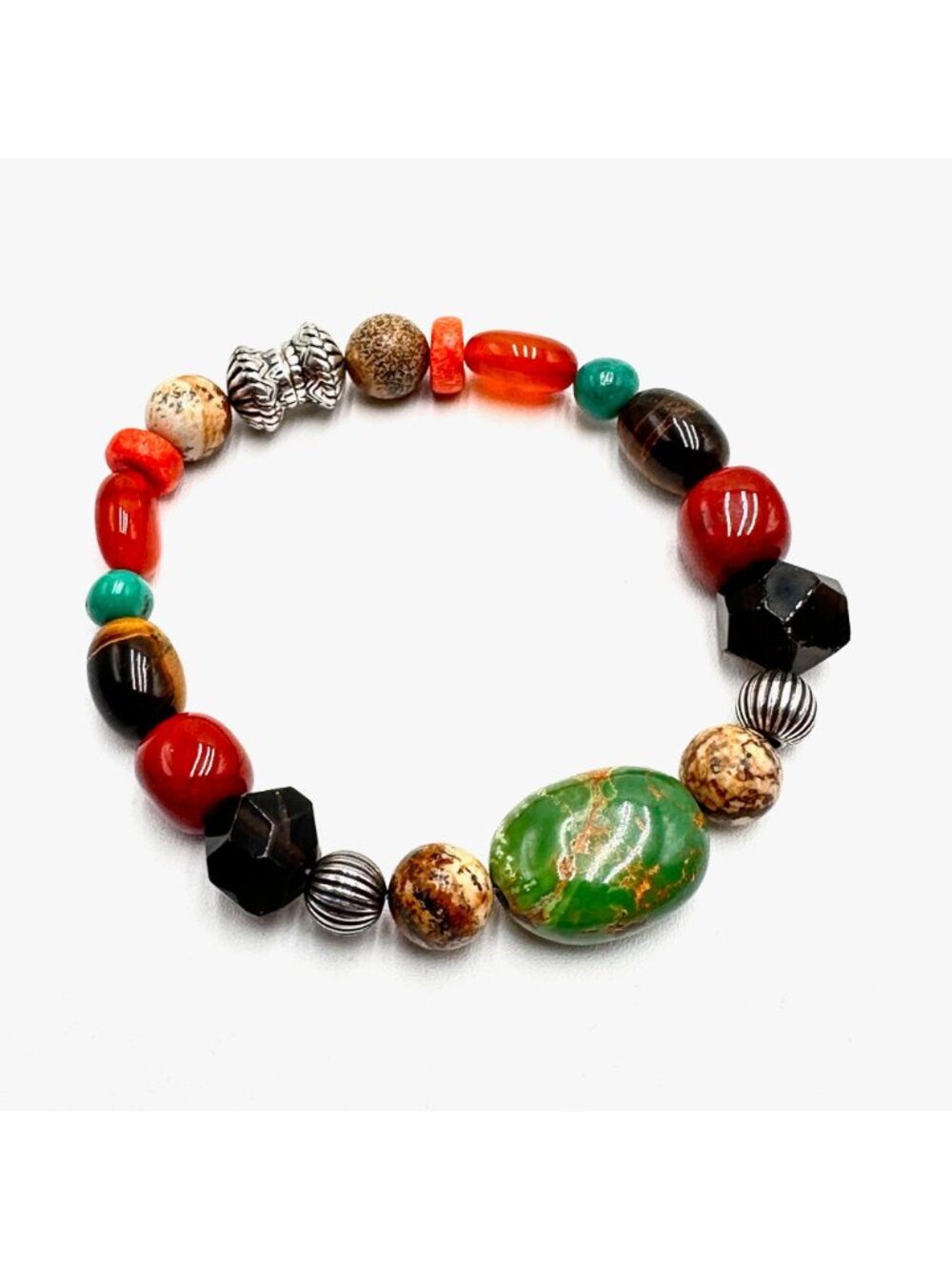 Carolyn Pollack Bracelet Sterling Silver Multi Gemstone Magnetic Clasp - Picture 2 of 4